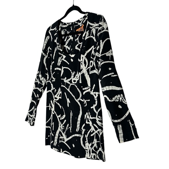 Tory Burch 100% Silk Top Women's Size‎ 0 Small Long Sleeve Career Zip Designer - Picture 7 of 8